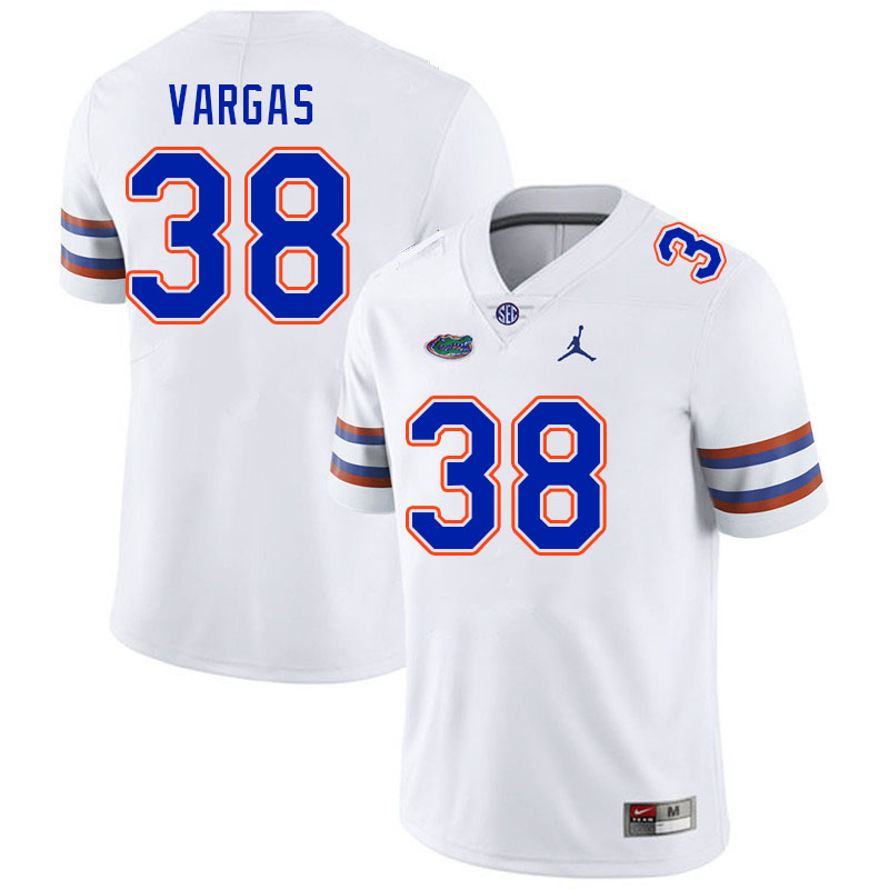 Men #38 Sebastian Vargas Florida Gators College Football Jerseys Stitched-White